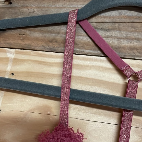 Aerie size XL Mauve Pink Lace T-back Adjustable Straps Super Soft Bralette - Picture 3 of 6